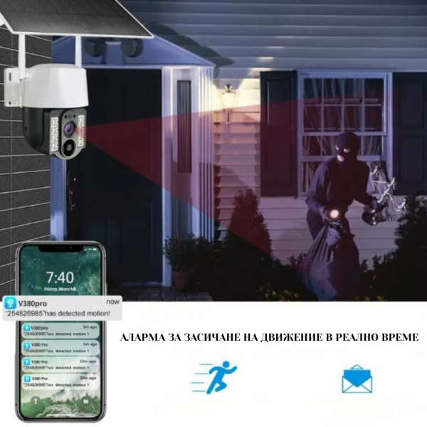 Соларна 4G Wi-Fi камера с много-платформена поддръжка и дистанционен достъп 5