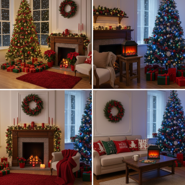 Декоративен LED фенер - камина 3