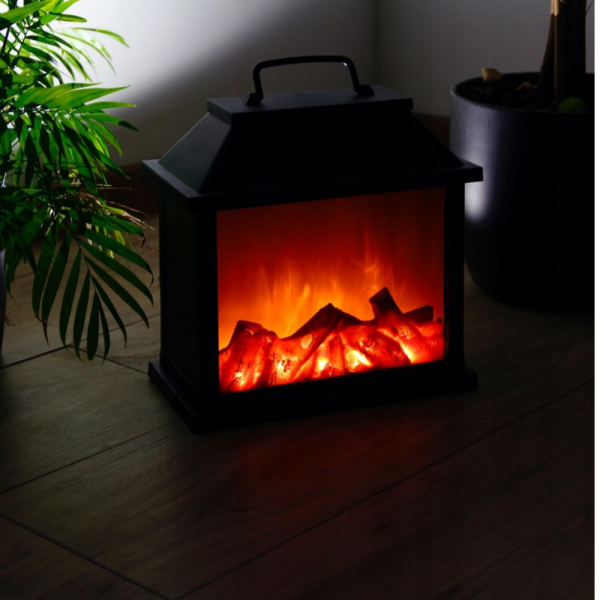 Декоративен LED фенер - камина 5