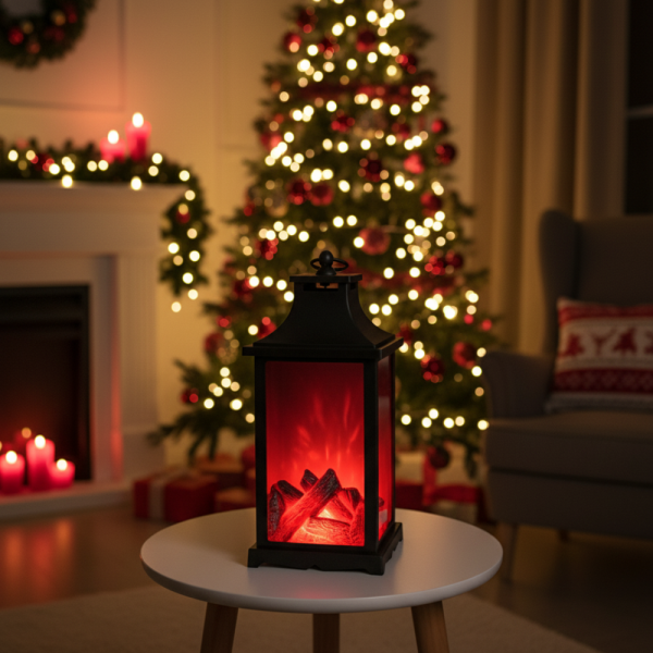 LED декоративен фенер с ефект на жив пламък