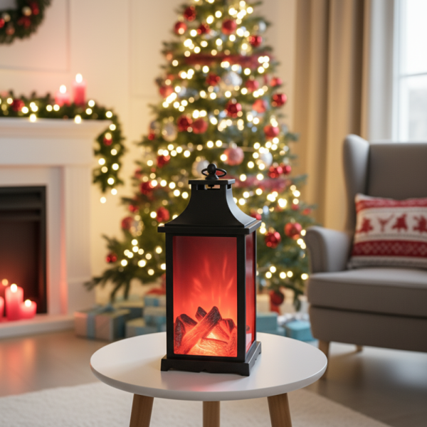 LED декоративен фенер с ефект на жив пламък 1