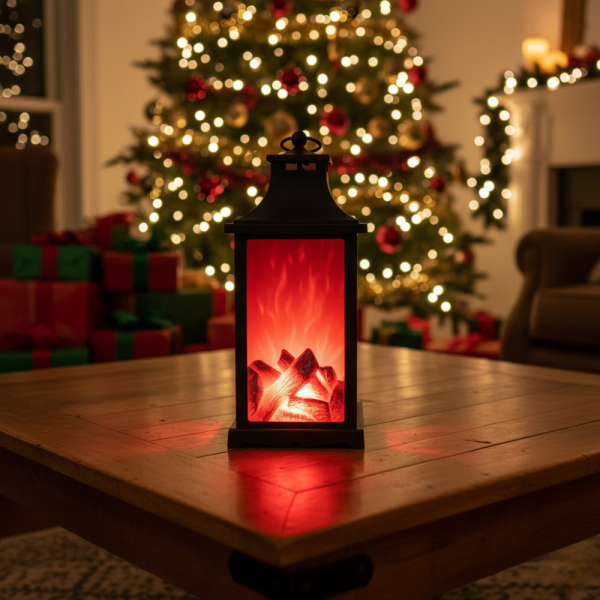 LED декоративен фенер с ефект на жив пламък