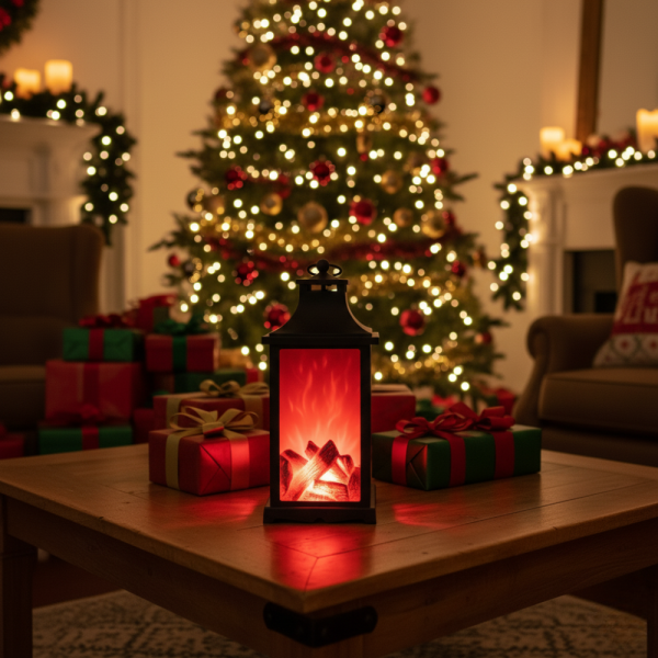 LED декоративен фенер с ефект на жив пламък 6