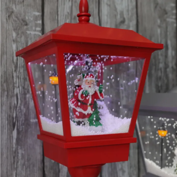 Декоративна коледна лампа с Дядо Коледа, падащ сняг и мелодии