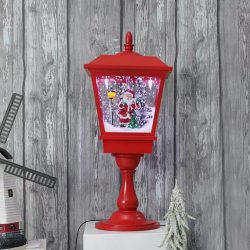Декоративна коледна лампа с Дядо Коледа, падащ сняг и мелодии