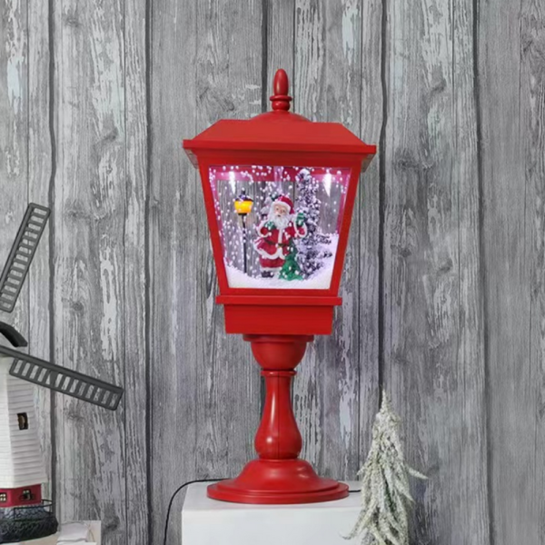 Декоративна коледна лампа с Дядо Коледа, падащ сняг и мелодии