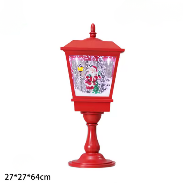 Декоративна коледна лампа с Дядо Коледа, падащ сняг и мелодии 4