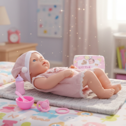 Реалистична кукла бебе Little Mommy с аксесоари