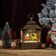 Коледна лампа фенер със сняг и коледни орнаменти 6