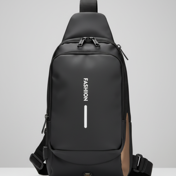 Мъжка чанта за през рамо Crossbody с USB зареждане, водоустойчива и с противокраден джоб