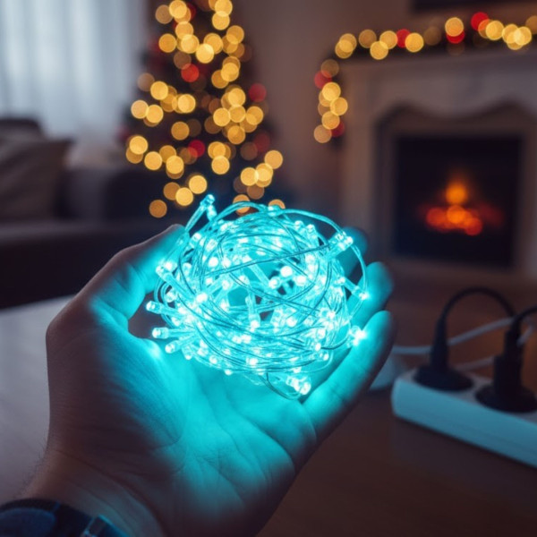 Коледни LED лампички с многоцветни, топъл и студен бял цвят SD47