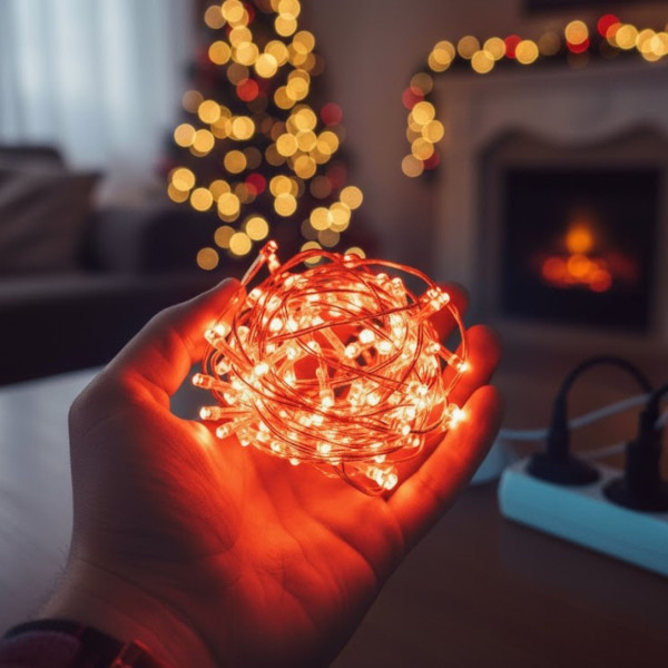 Коледни LED лампички с многоцветни, топъл и студен бял цвят SD47 7