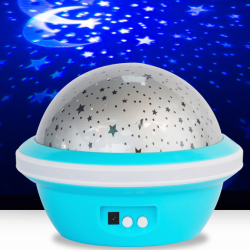Цветна LED нощна лампа НЛО проектор със звездно небе, звезди и луна за детската стая и спокоен сън