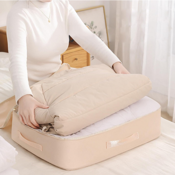 Компресионна чанта с цип за съхранение на обемни текстили Compressed Cotton Quilt Bag - повече място в гардероба