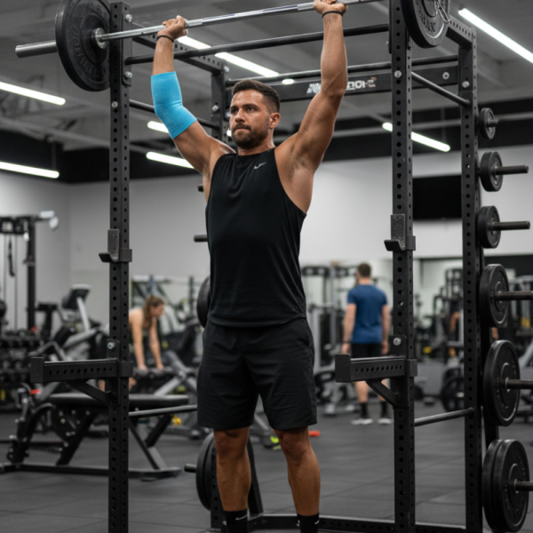 Удобен и дишащ еластичен бинт за облекчаване на болки и натоварвания в лакътя Elbow Support 1