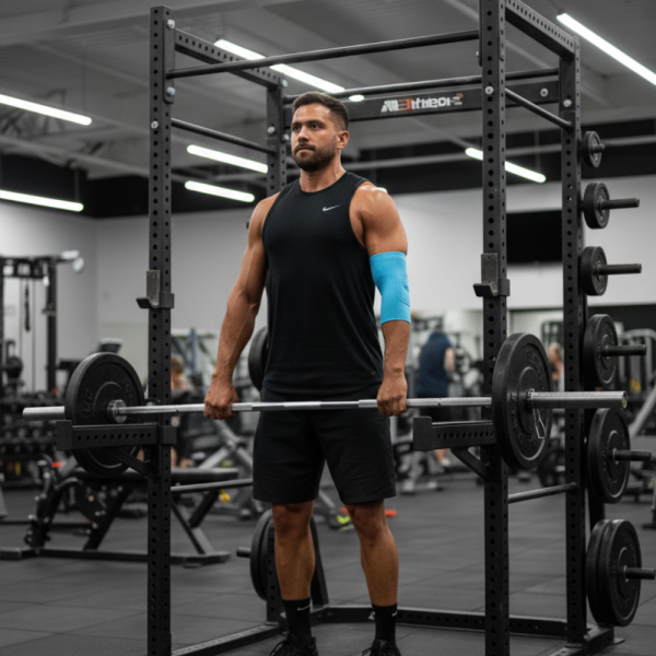 Удобен и дишащ еластичен бинт за облекчаване на болки и натоварвания в лакътя Elbow Support 6