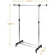 Сгъваема стойка за дрехи от неръждаема стомана, еднополюсна с колелца за дома 2