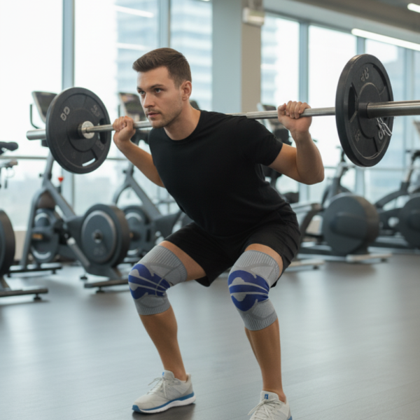 Универсална еластична наколенка Vbosi 7780B – стабилност, комфорт и защита при натоварване 2