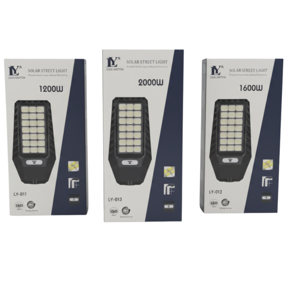 Соларна улична лампа Louis Yartton LY 1200W / 1600W / 2000W – мощно осветление без електричество
