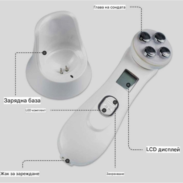 Ултразвуков масажор за лице и тяло с LED микроелектрически EMS масаж TV649 11