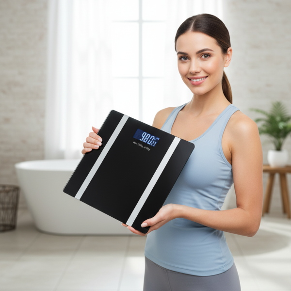 Дигитален кантар за тегло Rosberg R51650I, с Bluetooth, LCD екран, до 180кг