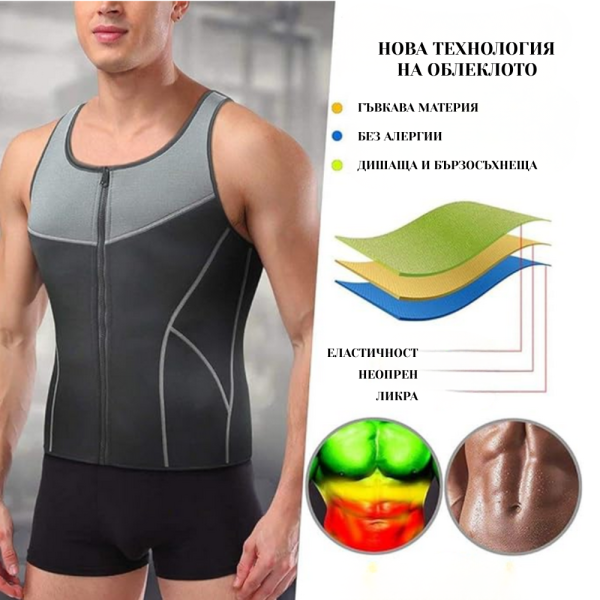 Оформящо спортно облекло за мъже със сауна ефект