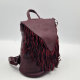 Дамска раница от еко кожа с ресни – бохо стил, удобство и обем (36×30×16 см) 7