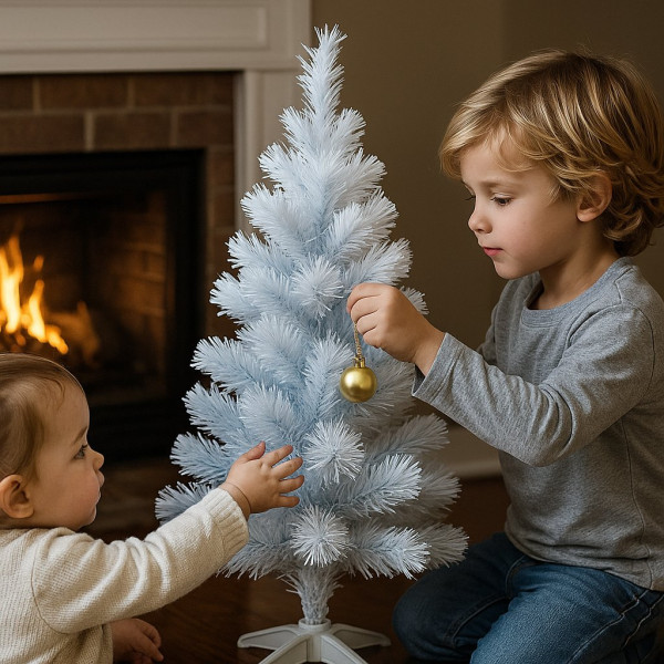 Елегантна снежнобяла елха 60 см – Стилна празнична декорация 6