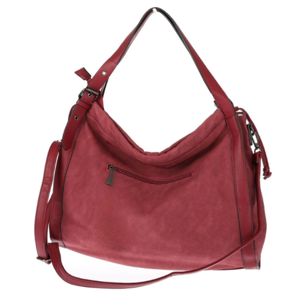 Велурена дамска чанта с декоративни кожени ленти и метални капси – елегантен бохо дизайн 15