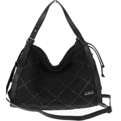 Велурена дамска чанта с декоративни кожени ленти и метални капси – елегантен бохо дизайн