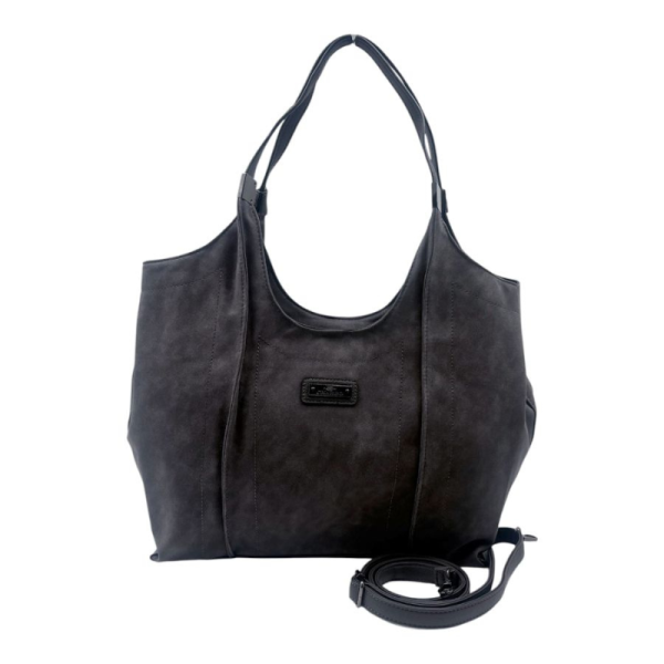 Дамска чанта от еко велур и кожа – елегантен и практичен модел (бордо) 6