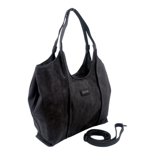 Дамска чанта от еко велур и кожа – елегантен и практичен модел (бордо) 7