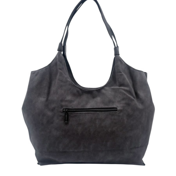 Дамска чанта от еко велур и кожа – елегантен и практичен модел (бордо) 8