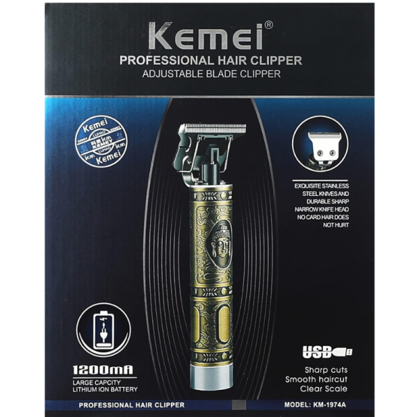 SHAV31 Тример за коса и брада Kemei KM-1974A, 5W, 1200 mAh – Професионален резултат у дома