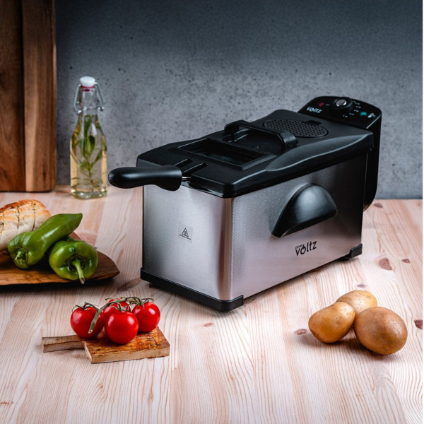 Фритюрник Voltz V51980H/ OV51980P 2000W, 2л./ 3л., демонтиращ се съд, капак и филтър,инокс