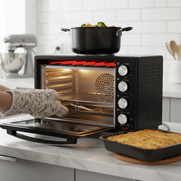 Компактна печка Termomax TXC366CLI, – фурна + два керамични котлона в едно 3