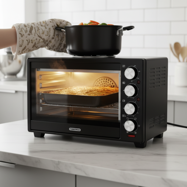 Компактна печка Termomax TXC366CLI, – фурна + два керамични котлона в едно