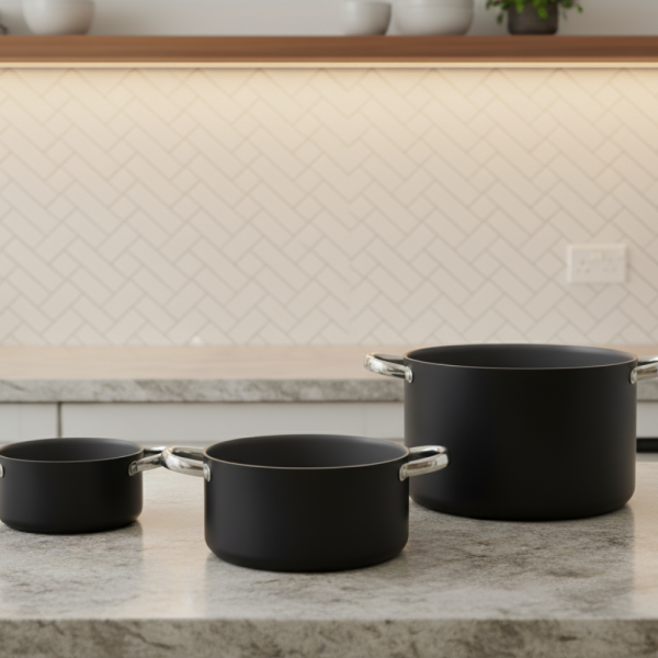 Алуминиева тенджера с мраморно покритие и капак – здравословно готвене без загаряне 5V4418N24D-22D-20D 7