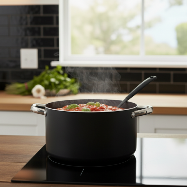 Алуминиева тенджера с мраморно покритие и капак – здравословно готвене без загаряне 5V4418N24D-22D-20D 1