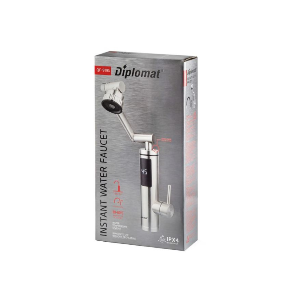 Водонагревател DIPLOMAT QF-919S, LED – моментално топла вода за секунди