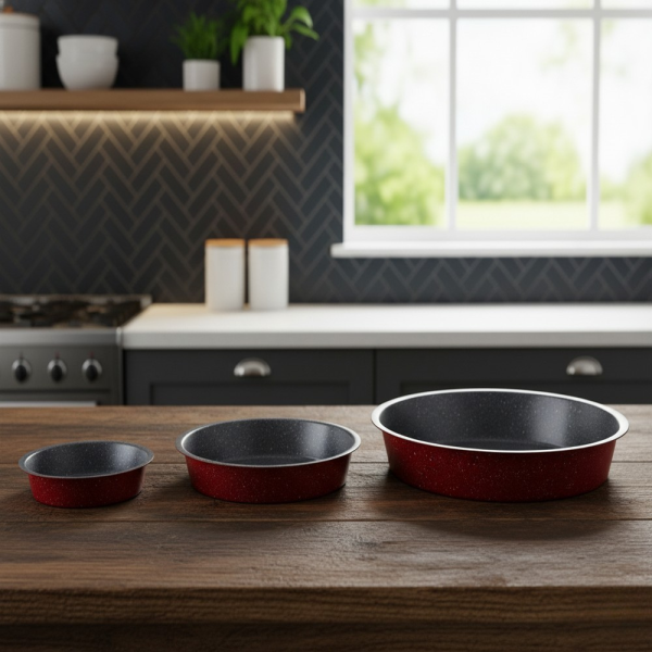 Премиум  кръгла тава с мраморно покритие – идеална за сладкиши и печени ястия 551222RR24/ 28/ 32