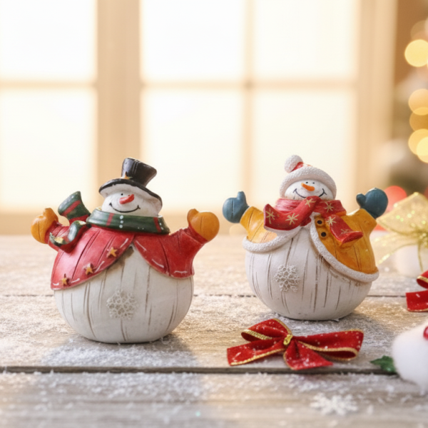 Коледни снежни човечета от полирезин – малка фигурка, идеална коледна украса за всеки дом 1