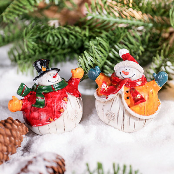 Коледни снежни човечета от полирезин – малка фигурка, идеална коледна украса за всеки дом 2
