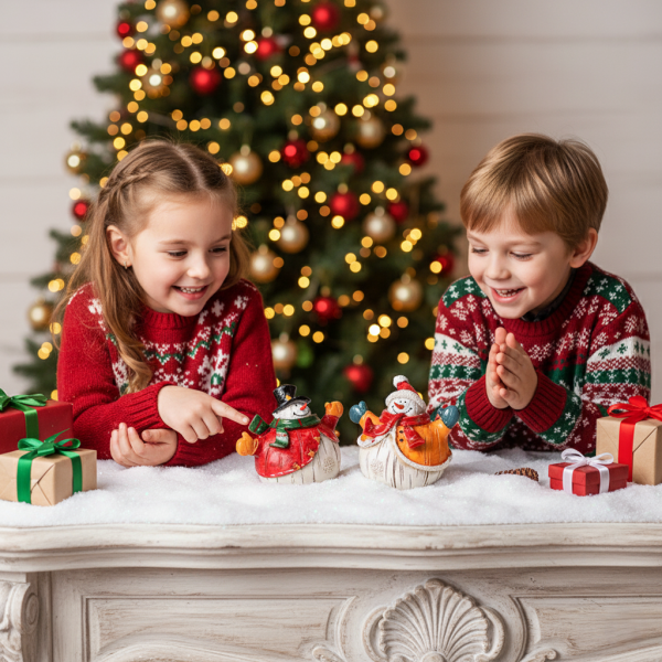 Коледни снежни човечета от полирезин – малка фигурка, идеална коледна украса за всеки дом 3