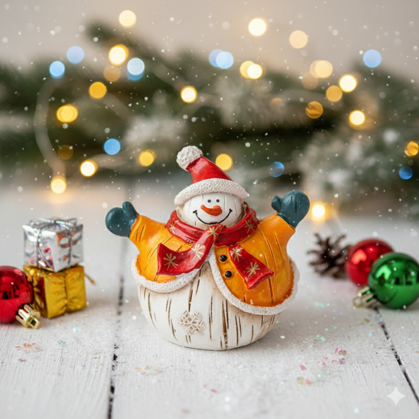 Коледни снежни човечета от полирезин – малка фигурка, идеална коледна украса за всеки дом 4