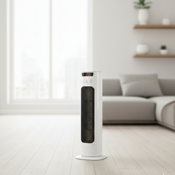 Вертикален керамичен отоплител с дистанционно и защита от прегряване