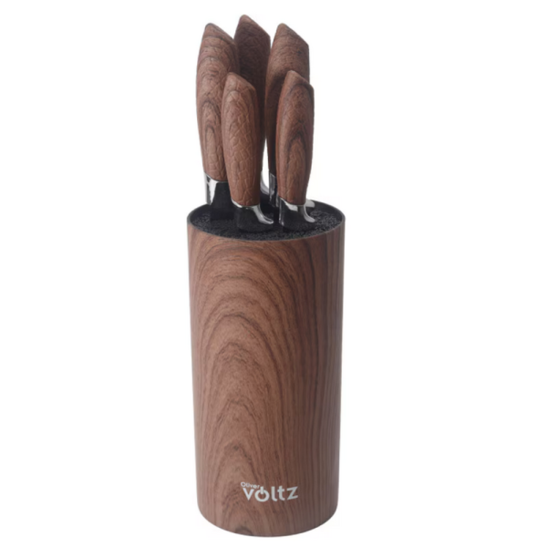 Комплект ножове Voltz с мраморно покритие и стойка OV51633G5, стил, острота и удобство за перфектна кухня 7