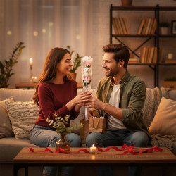 Комплект за подарък - роза и мече