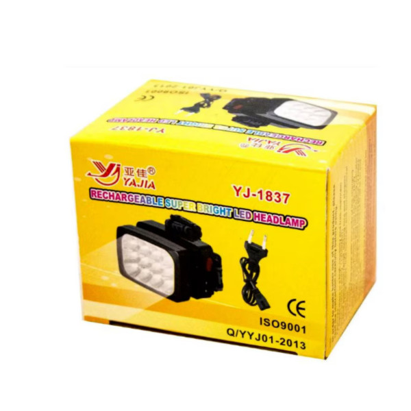 YAJIA Акумулаторна супер ярка 12 LED челна лампа YJ-1837 черна FL109-C 2