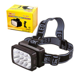 YAJIA Акумулаторна супер ярка 12 LED челна лампа YJ-1837 черна FL109-C